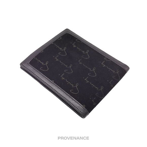 🔴 Givenchy Script Bifold Wallet - Black Suede - Picture 4 of 6